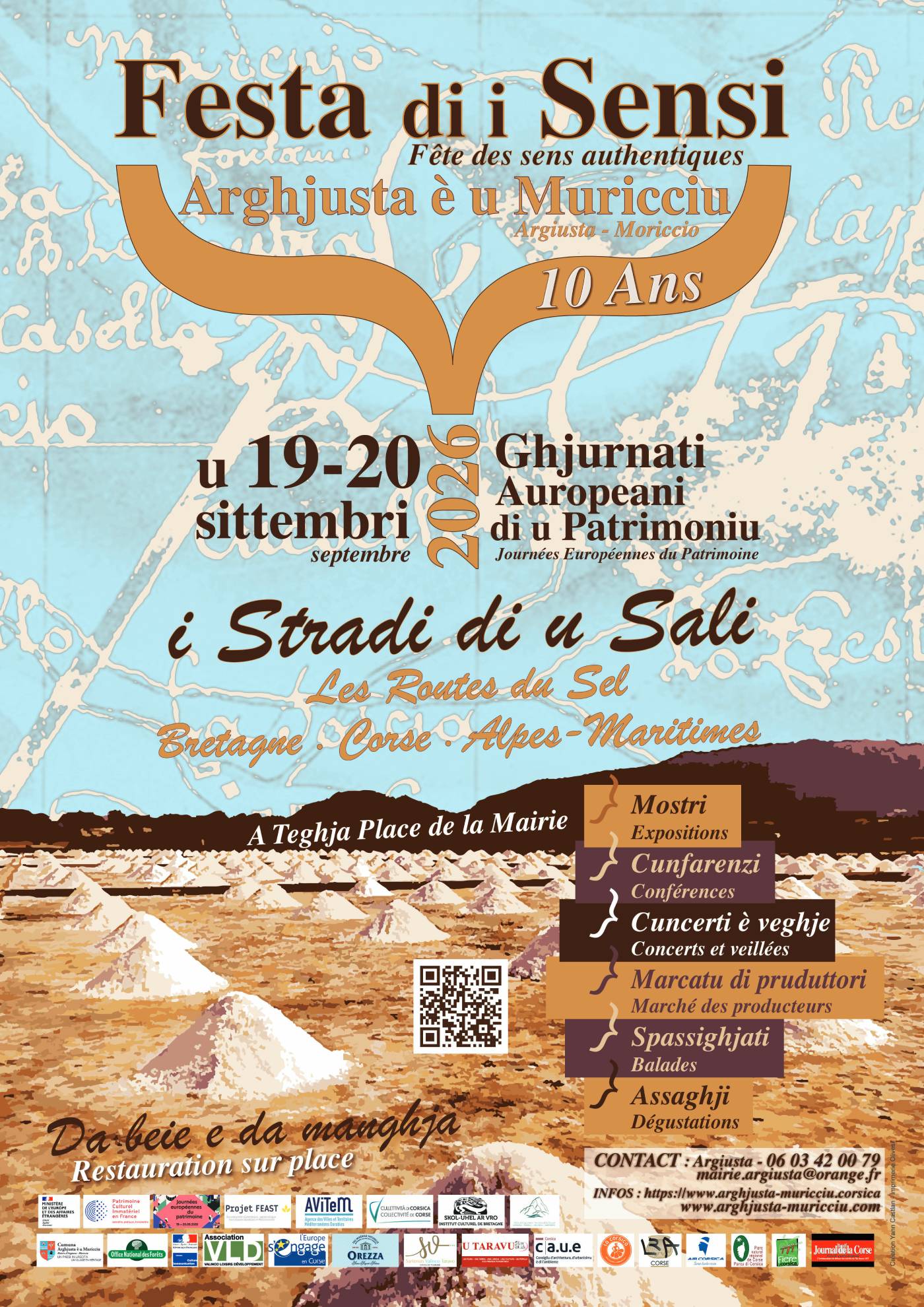 A Festa di i Sensi 2026 affiche 9 et 20 septembre 2026 Arghjusta e u Muricciu