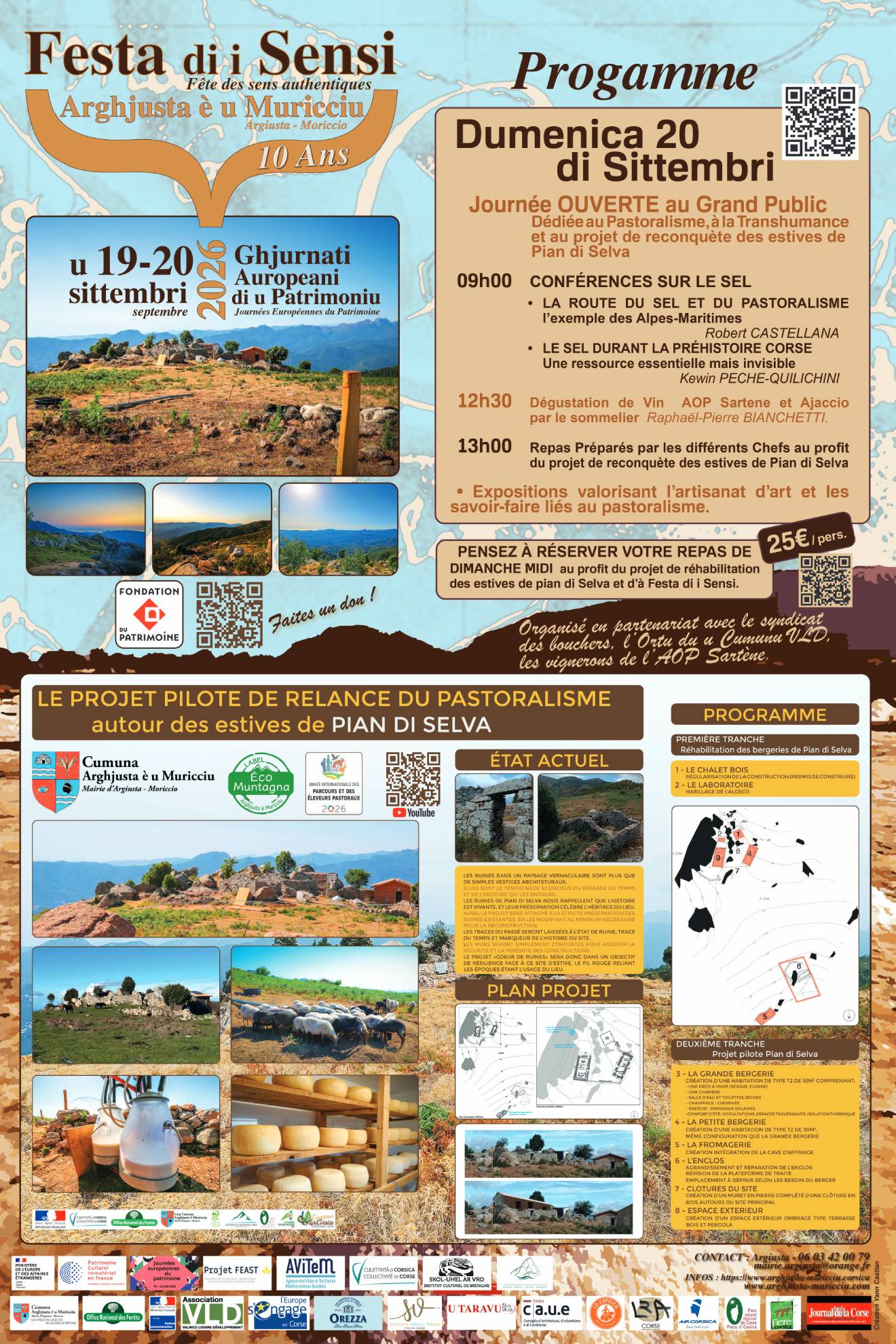 A Festa di i Sensi 2026 programme dimanche 20 septembre 2026 Arghjusta e u Muricciu